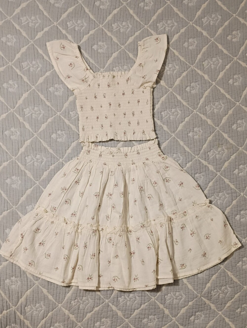 HTF Easy Peasy White Floral Cami & Skirt Set 4T NWOT